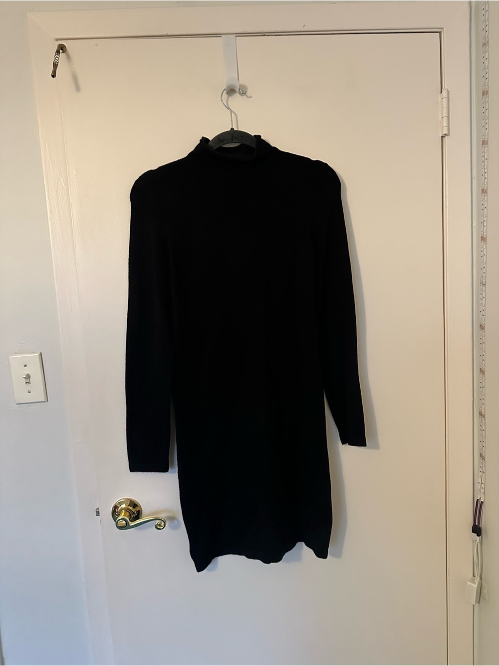French Connection Black Long Sleeve Turtleneck Dress